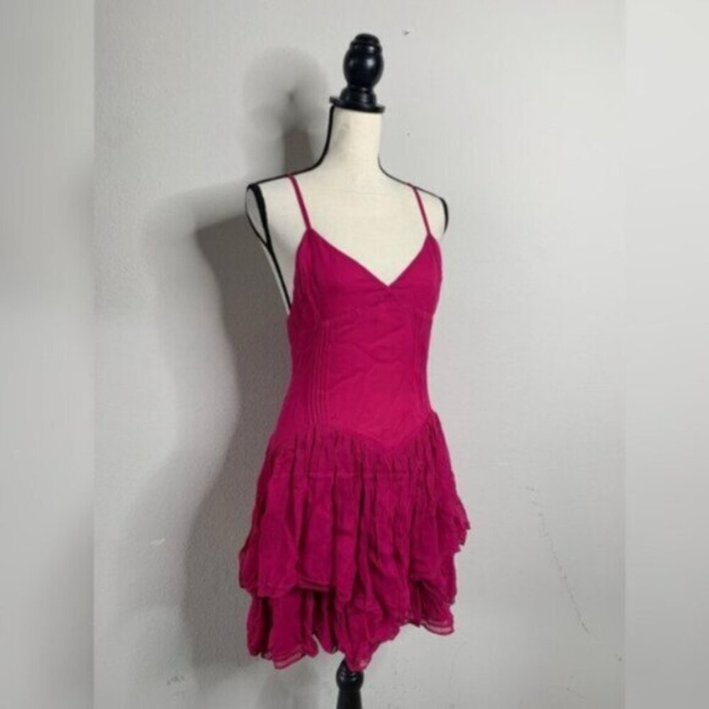 NWT Secret Mission Rasberry Ines Ruffle Mini Dress - Picture 2 of 15